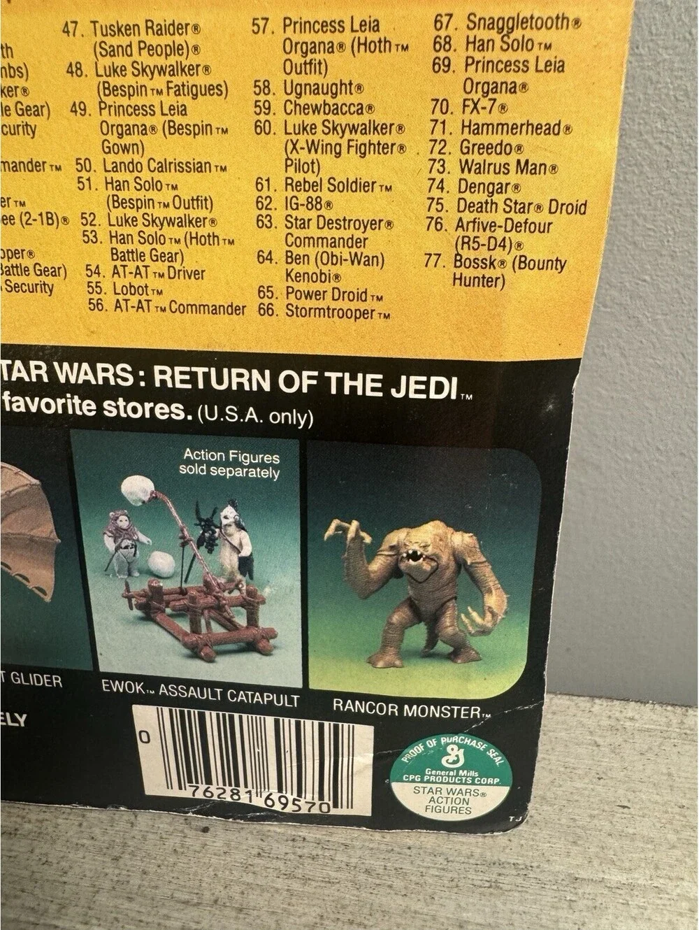 Vintage Star Wars ROTJ Wicket W Warrick Kenner 77 Back Carded Ewok Figure